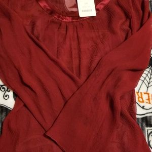 Coldwater creek maroon blouse